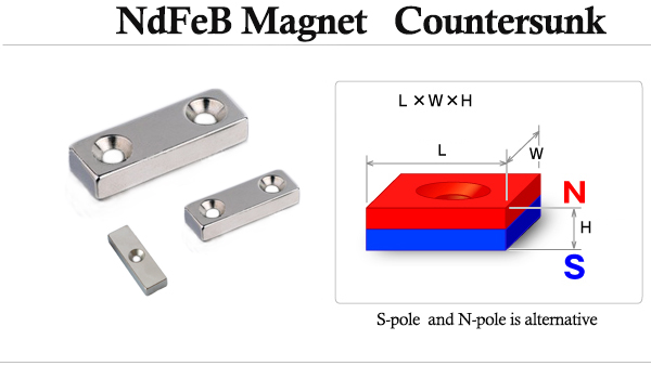 NefeB Magnet Block with Countersunk