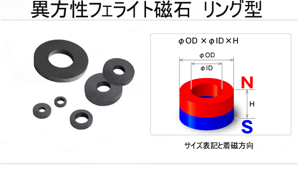 Anisotropic Ferrite Magnet Rings